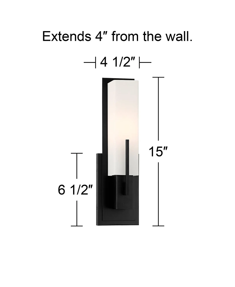 Possini Euro Design Midtown Modern Wall Light Sconces Set of 2 Hardwire 4 1/2" Fixture Glass for Bedroom Bathroom Vanity Reading House