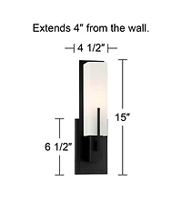 Possini Euro Design Midtown Modern Wall Light Sconces Set of 2 Hardwire 4 1/2" Fixture Glass for Bedroom Bathroom Vanity Reading House