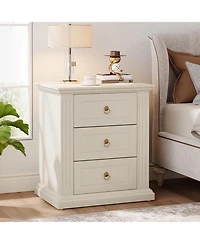 Tribesigns 3-Drawer Nightstand, Modern Bedside Table with Storage Drawers, Wood Night Stand Side End Table