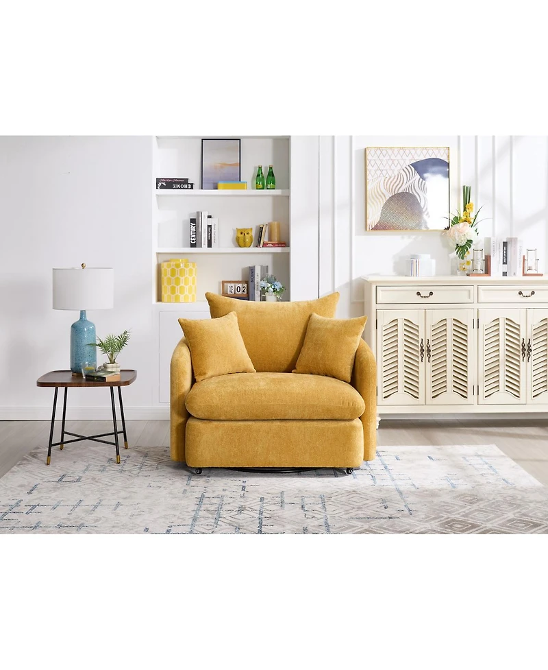 Streamdale Furniture Swivel Sofa Armchair with 3 Pillows