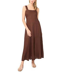 Vince Camuto Women's Challis Square-Neck Smocked-Back Sleeveless Maxi Dress