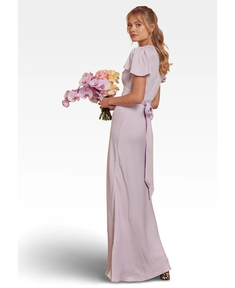 Maids to Measure Women's Chelsea Satin V-Neck Bridesmaid Dress
