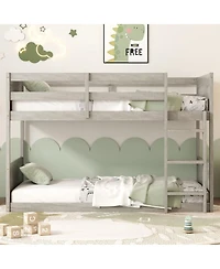Streamdale Furniture Floor Bunk Bed w/Ladder, Panel Headboard