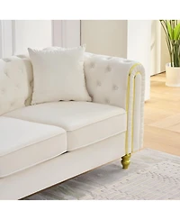Streamdale Furniture 3+3 Velvet Chesterfield Sofa