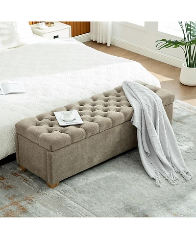 Streamdale Furniture Tufted Chenille Storage Bench