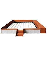 Streamdale Furniture Velvet Daybed w/ Stairs and Storage Ottoman