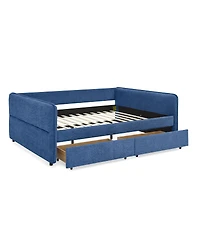 Streamdale Furniture Boucle Daybed w/ 2 Drawers and Tufted Sofa Bed
