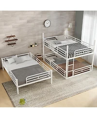 Streamdale Furniture Metal Triple Bunk Bed with Guardrails