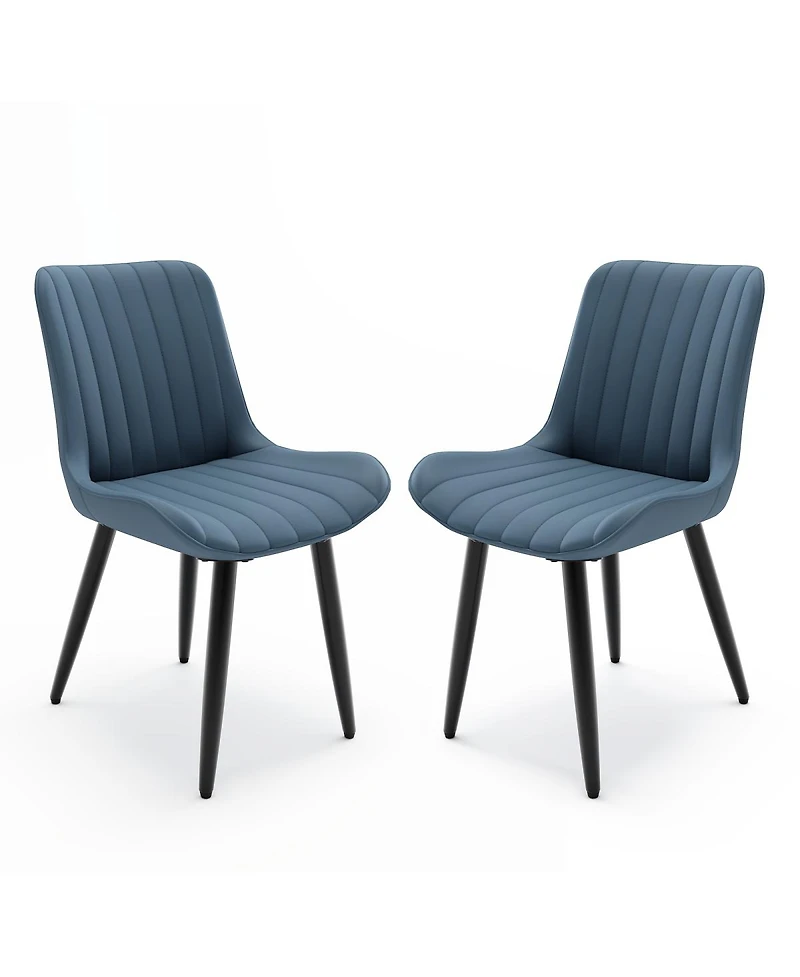 Streamdale Furniture Modern Pu Leather Dining Chairs (Set of 2)