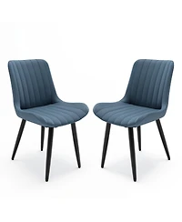 Streamdale Furniture Modern Pu Leather Dining Chairs (Set of 2)