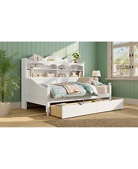 Streamdale Furniture Wooden Twin Daybed with Storage Drawers and Headboard