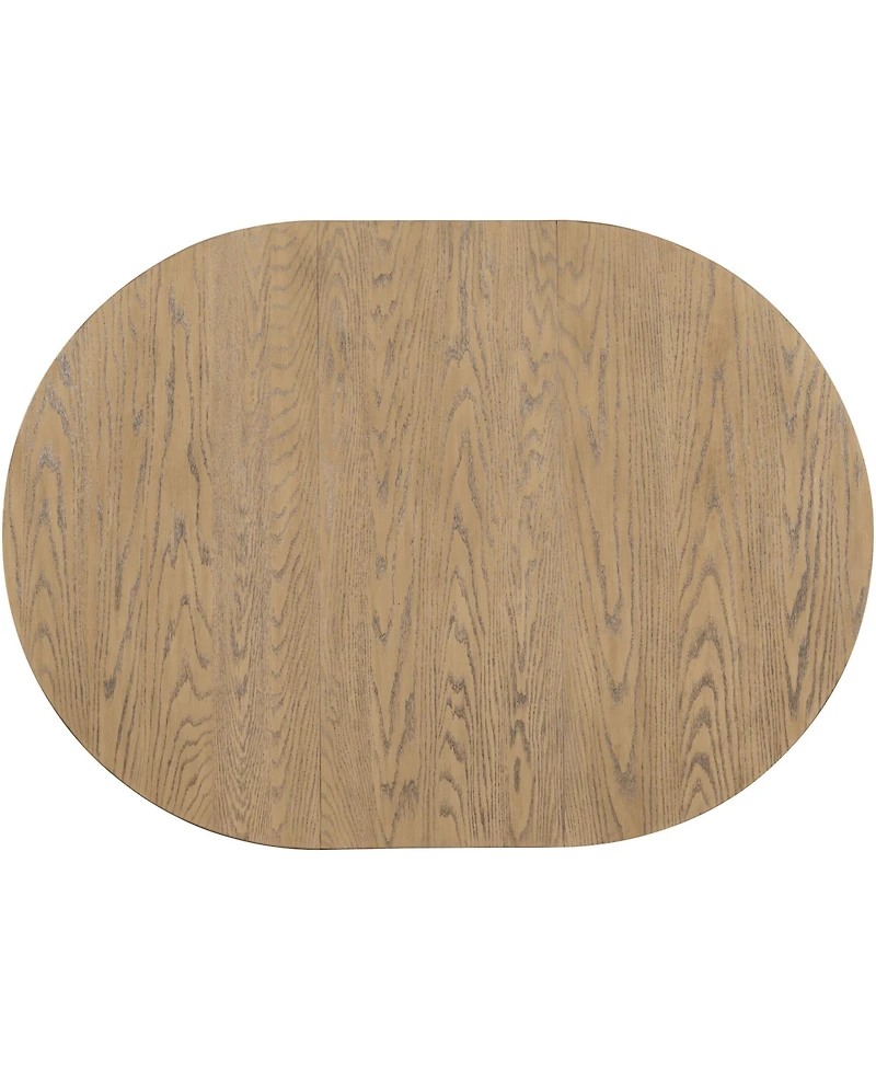 Boyel Living Farmhouse Round Extendable Dining Table with 16" Leaf Wood Kitchen Table