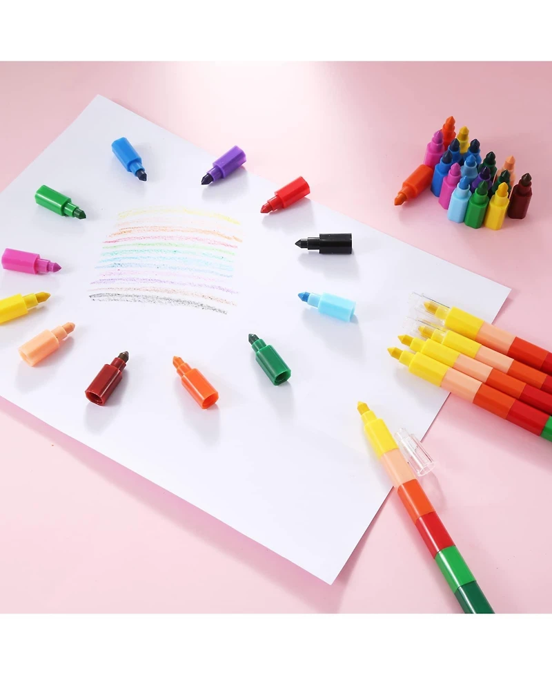 Gnuadz Stacking Crayons Buildable School Office Supplies