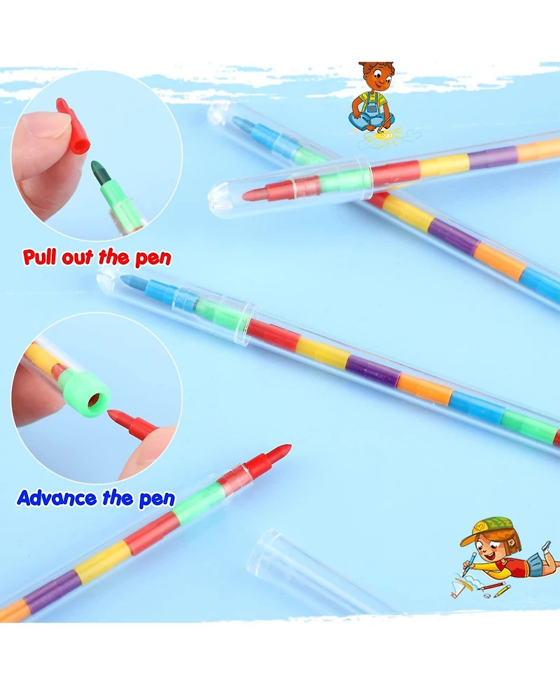 Gnuadz Stackable Crayons Rainbow Pencils Party Favors Pack of 60