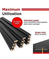 Gnuadz Carpenter Pencils Hard Lead Wooden Lumber #2 Hb Black