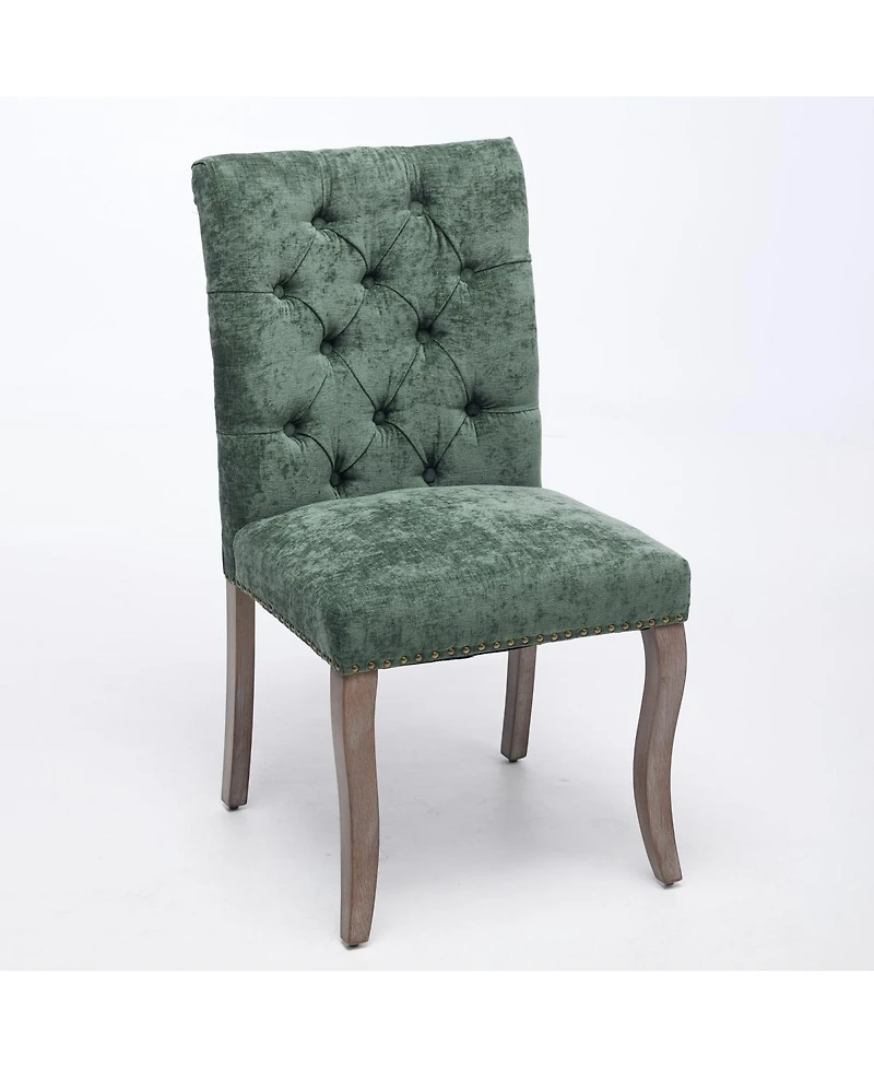 Streamdale Furniture Chenille Tufted Dining Chairs