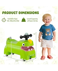 Slickblue Toddler Walking Ride-On Car Toy with Lights and Music