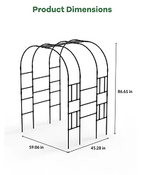 homfan Elegant Metal Garden Arch Trellis for Climbing Plants