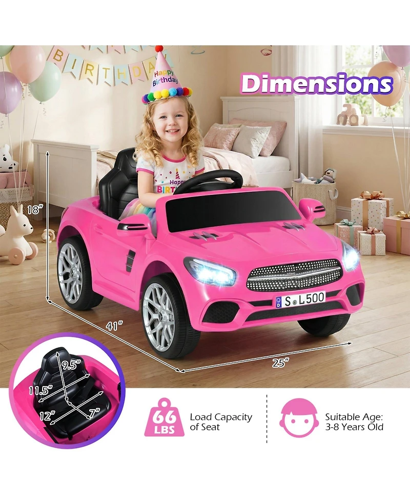 Slickblue Kids 12V Ride On Car with Remote Control, Music and Led Lights