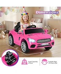 Slickblue Kids 12V Ride On Car with Remote Control, Music and Led Lights