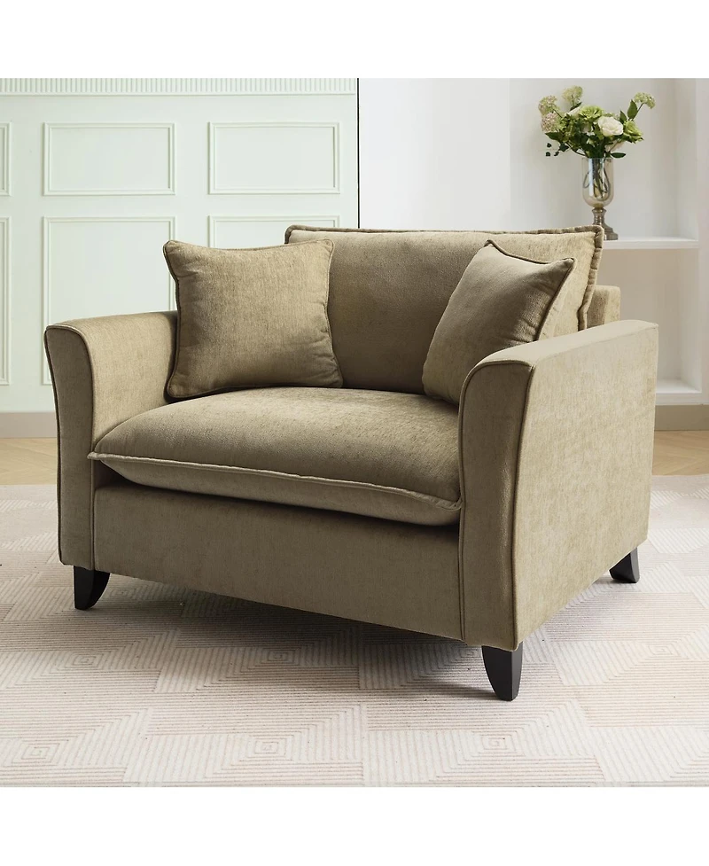 Streamdale Furniture Chenille Oversized Armchair with Pillow