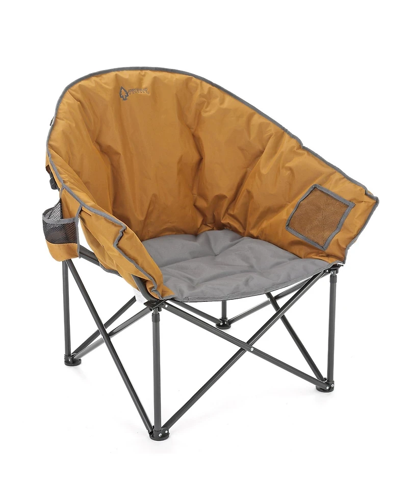 Arrowhead Outdoor 2-Pack Oversized Heavy-Duty Club Folding Padded Moon Camping Chair with Cup Holder and Carrying Bag, Supports 330 lbs