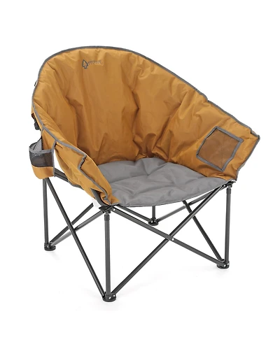 Arrowhead Outdoor 2-Pack Oversized Heavy-Duty Club Folding Padded Moon Camping Chair with Cup Holder and Carrying Bag, Supports 330 lbs