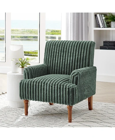 Streamdale Furniture Corduroy Accent Chair with Wood Legs