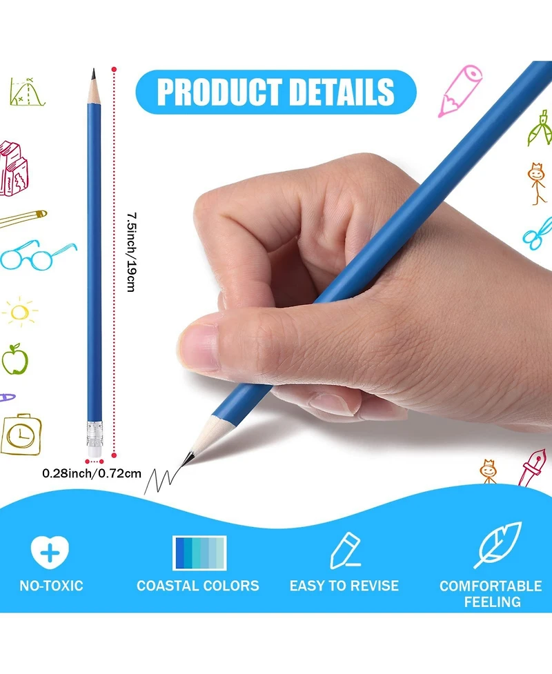 Gnuadz Pencils Eraser Wooden Drawing Sketching Office 36 Pack