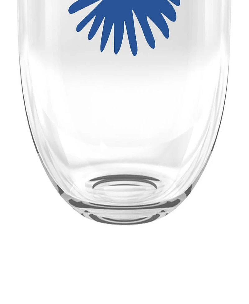 Abode Homewares Midsummer Acrylic Floral Stemless Wine Glasses, Set of 4