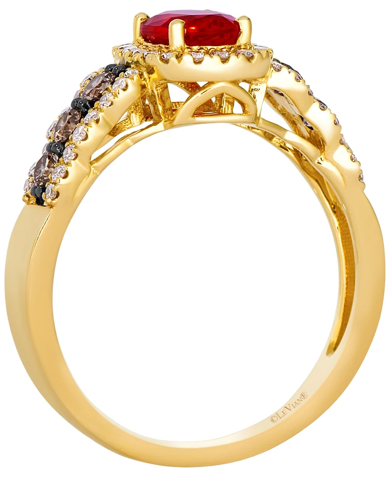 Le Vian Fire Opal (1/3 ct. t.w.) & Diamond (5/8 ct. t.w.) Ring in 14k Honey Gold