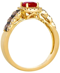 Le Vian Fire Opal (1/3 ct. t.w.) & Diamond (5/8 ct. t.w.) Ring in 14k Honey Gold