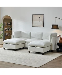 Streamdale Furniture Chenille U-Shape Sectional Sofa with Storage