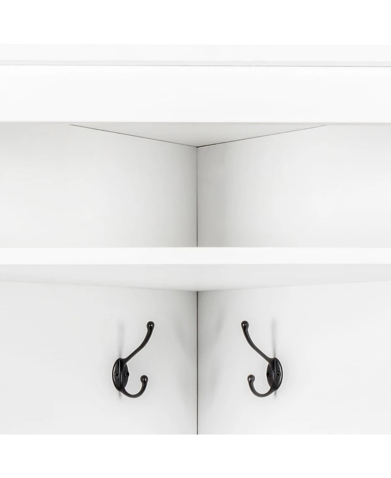 Streamdale Furniture Minimalist Corner Hall Tree with Shoe Bench and Coat Rack