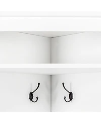 Streamdale Furniture Minimalist Corner Hall Tree with Shoe Bench and Coat Rack