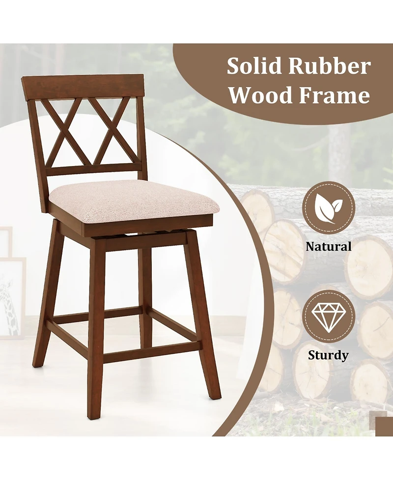 Sugift Counter Height Bar Stools with Upholstered Seat Cushion Set