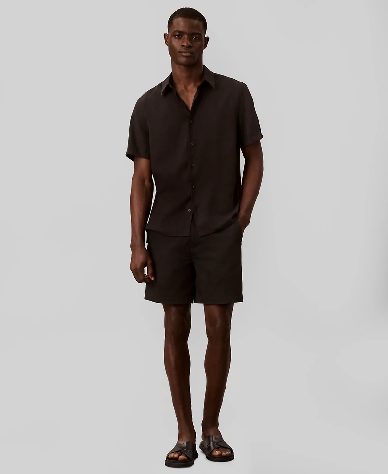 Calvin Klein Men's Straight-Fit Linen Shorts