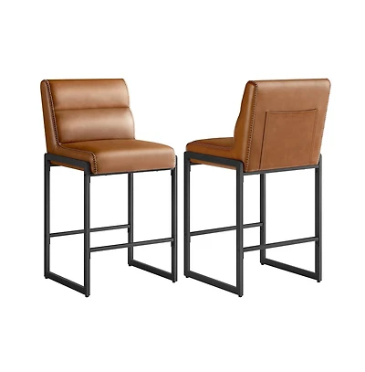 Slickblue Modern Bar Stools Set of 2 Counter Height with Back Support