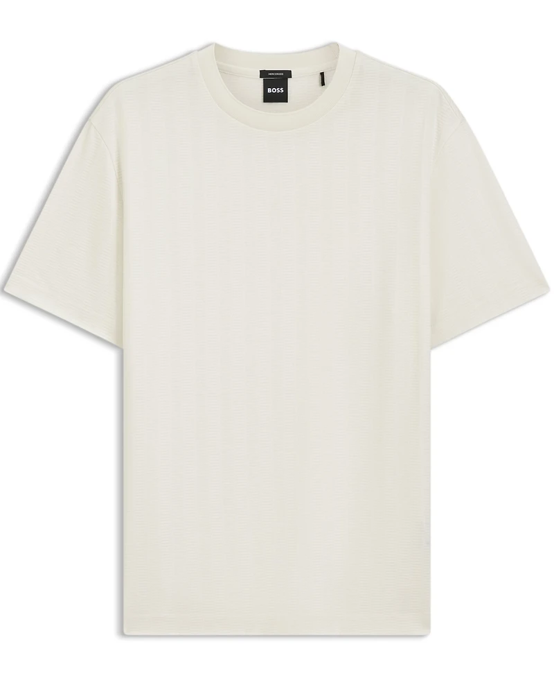 Boss by Hugo Men's Cotton Regular-Fit Jacquard Structure T-Shirt