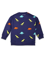 Holly and Beau Boys Dinosaur Cotton Crew Neck Sweatshirt