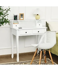Gouun Writing Desk with 4 Drawers, Mdf and Candlenut Wood