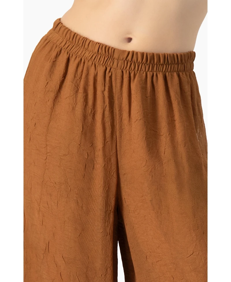 Ivonne Women's Airy Wide-Leg Elastic Waist Pants