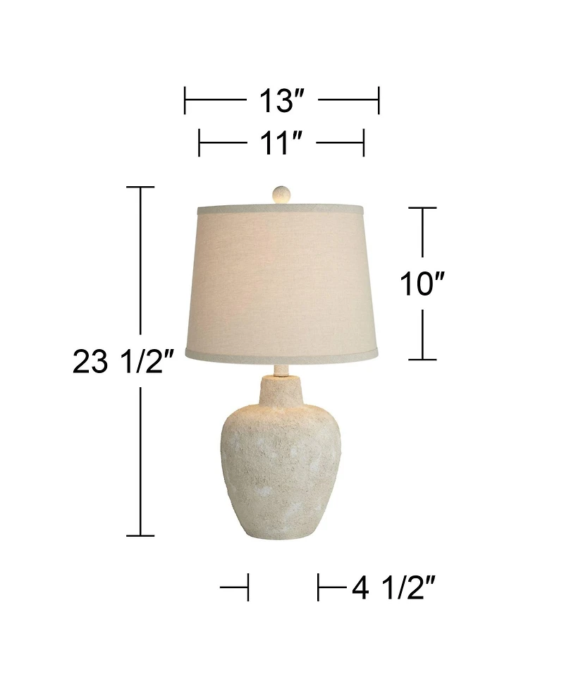 360 Lighting Romeo 23 1/2" High Jar Farmhouse Rustic Accent Table Lamps Set of 2 Distressed Earth Tone Finish Living Room