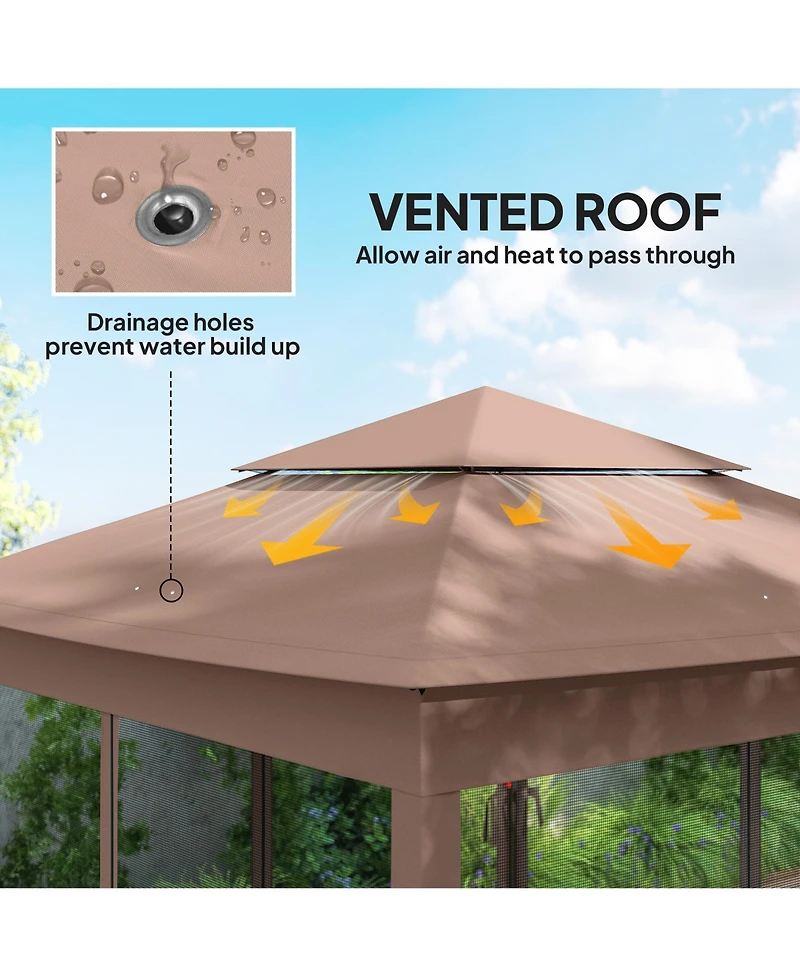 Outsunny 11' x Pop-Up Gazebo Canopy with Carrying Bag