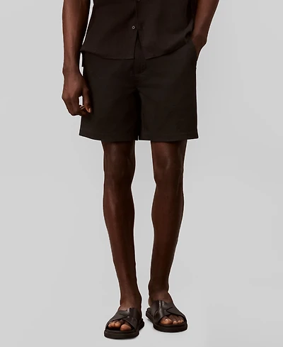 Calvin Klein Men's Straight-Fit Linen Shorts