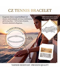 Simona Elegant Round 4mm Brilliant Cubic Zirconia Tennis Bracelet.