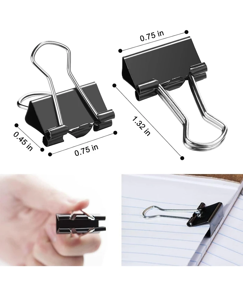 Danrong 130 Pcs Small Binder Clips Paper Clamps for Home School Office Supplies