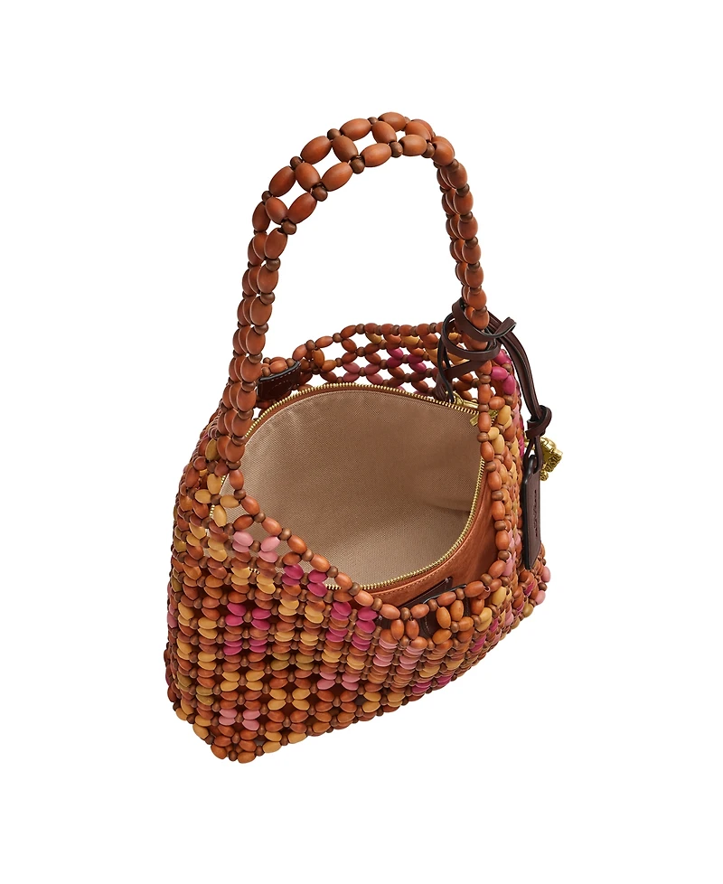 Coach Wooden Beaded Brooklyn Small Shoulder Handbag