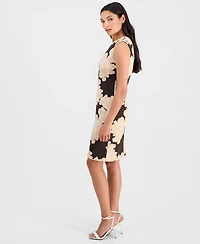 Anne Klein Women's Printed Sleeveless Scuba Sheath Dress