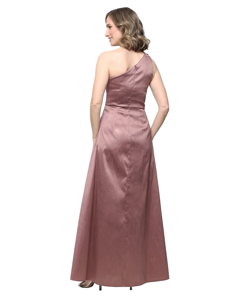 Alex Evenings Women's One-Shoulder Shantung Dress
